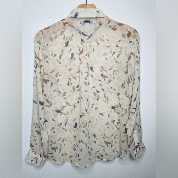 Old Navy Studio Spot Women’s Sheer Button Down Long Sleeve Blouse - Picture 4 of 7